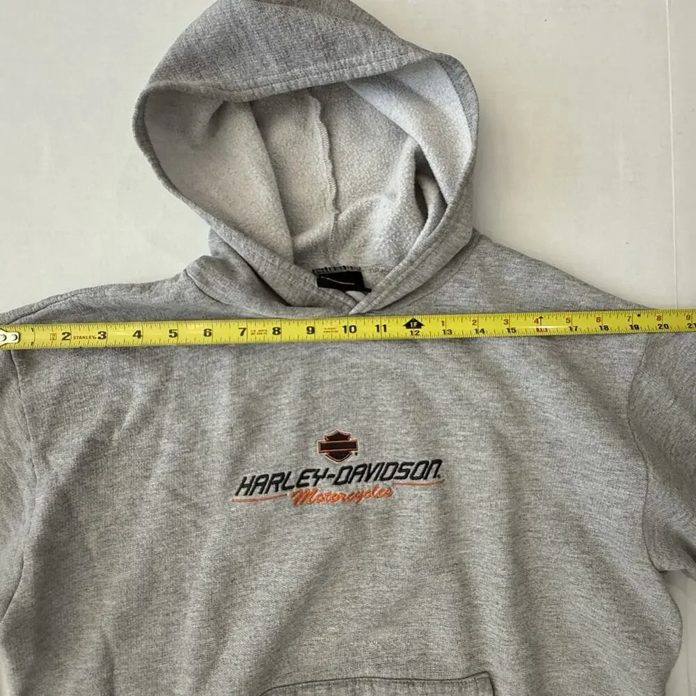 Harley-Davidson Gray Pullover Hoodie Signature Perrysburg Ohio Embroidered